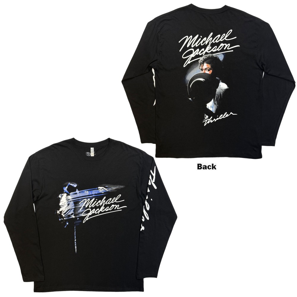 Michael Jackson - Thriller / Hat Poses Longsleeve shirt - Zwart